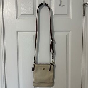 Coach Off White and Maroon Swing Crossbody Bag‎